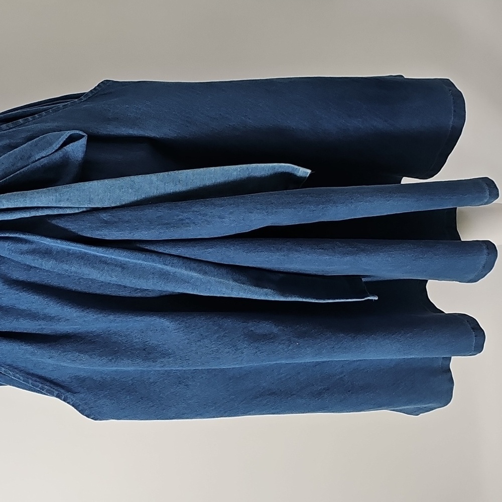 Ashley Stewart Fit & Flare Dress Blue Denim wFront Pockets & Detached Belt Sz:20 - Picture 6 of 13